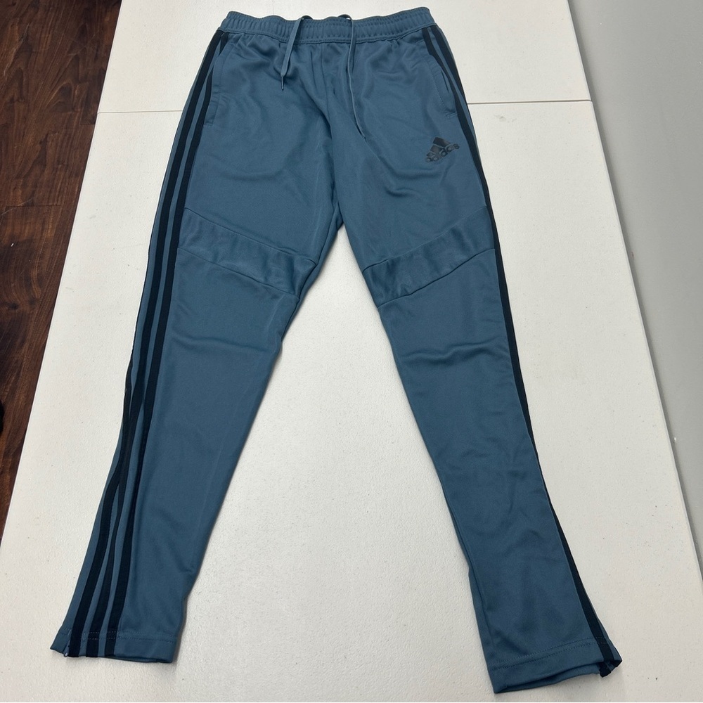 Adidas Blue Sweatpants with Elastic Waistband and Ankle Cuffs